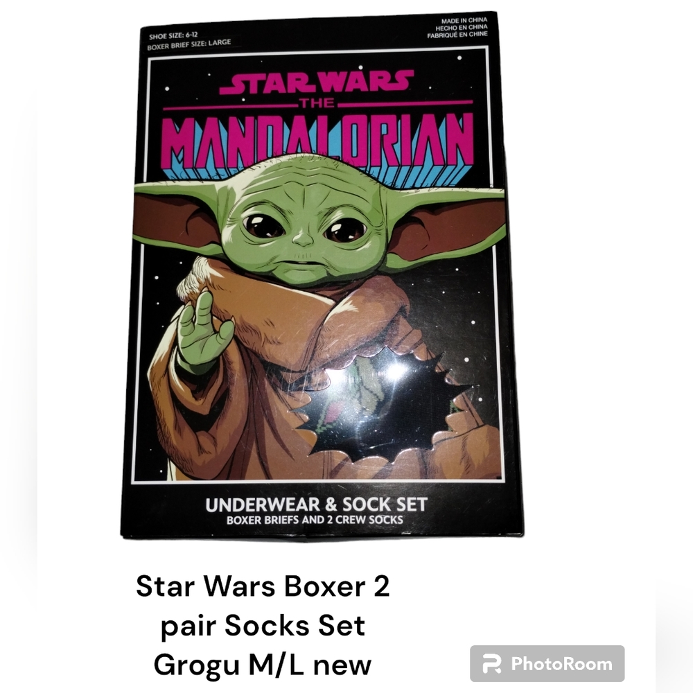 3pc Grogu Star Wars The Mandalorian Boxers (M or L) 2 Socks (6-12) nib